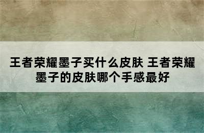 王者荣耀墨子买什么皮肤 王者荣耀墨子的皮肤哪个手感最好